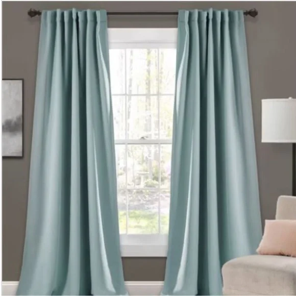 Insulated Back Tab Blackout Window Curtain Panels Set - Lush Décor 52x84” - Picture 1 of 7